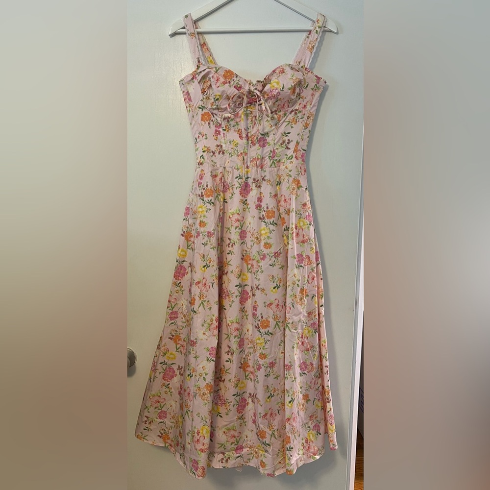 House of CB Pink Floral Maxi Dress